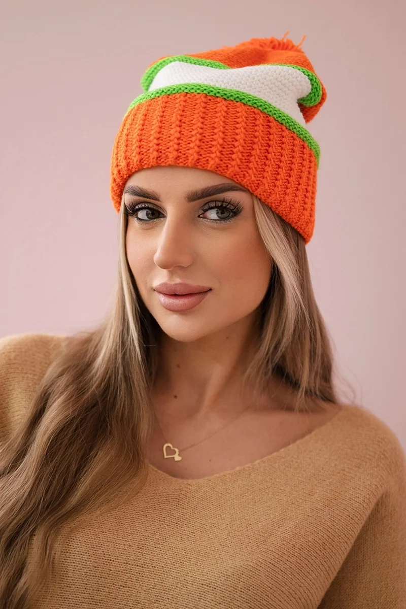 Dámská kšiltovka Kinga K297 oranžová + zelená neon + bílá