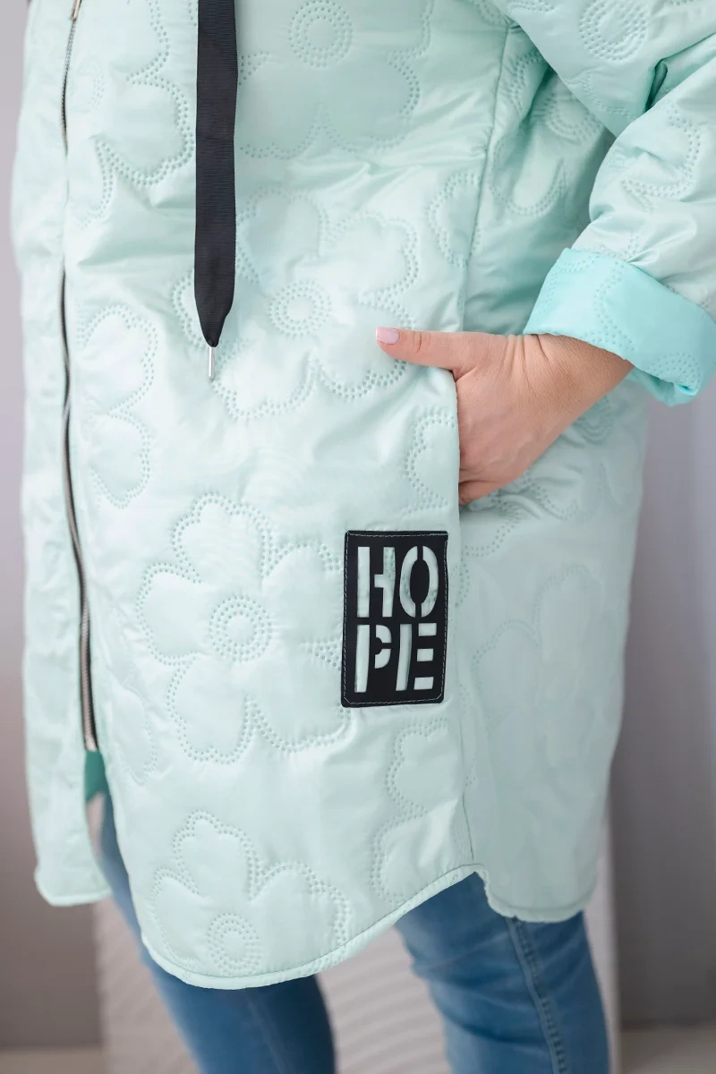 Dámska Plus Size prešívaná bunda s kapucňou HOPE