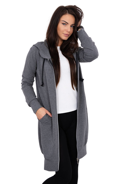 Women's Long Hoodie Kesi - Dark Gray Melange