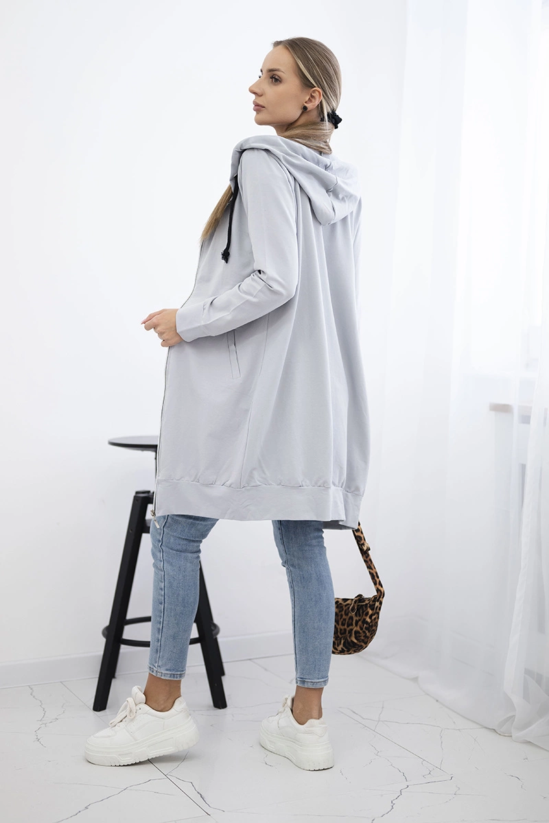 Gray dress with hood and hood