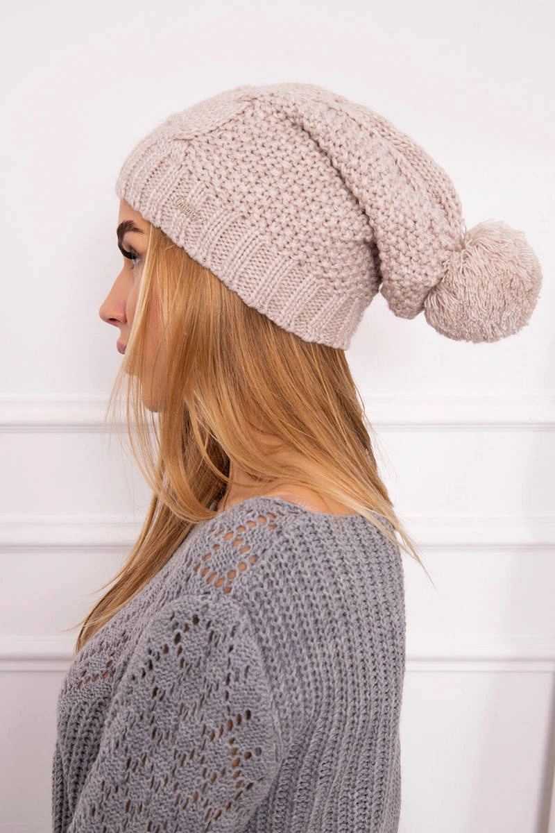 marka niezdefiniowana Cap with fleece Justyna K253 light beige