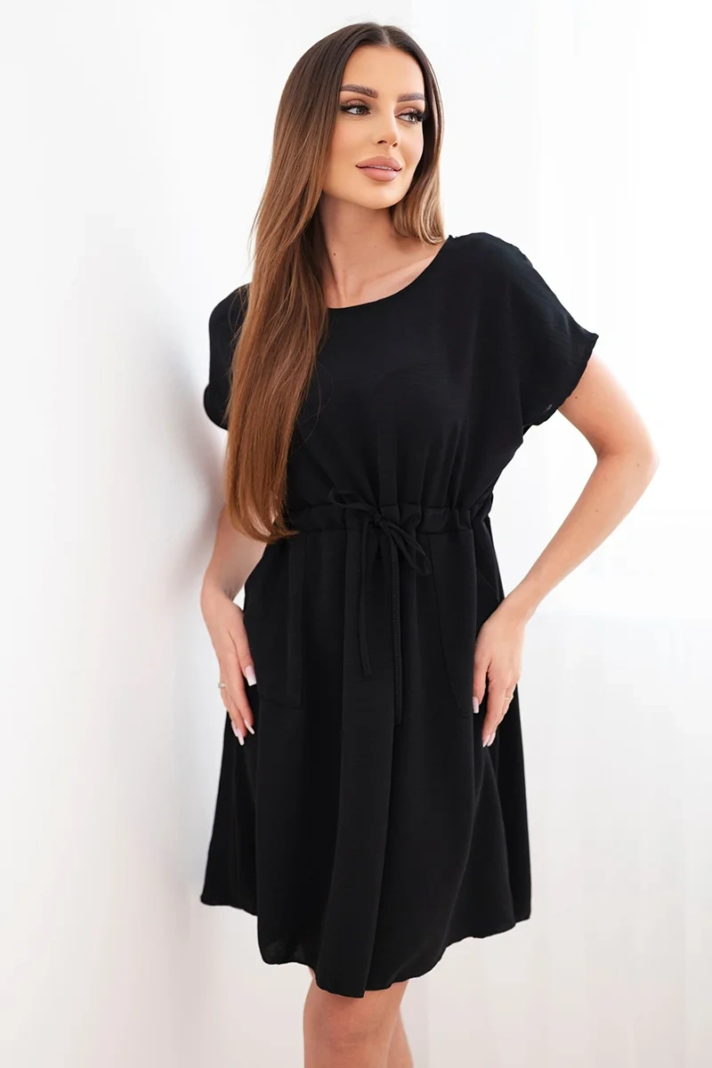 Дамска рокля Kesi Włoski с къс ръкав и връзки