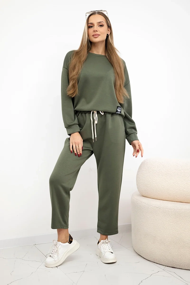Kesi Włoski Viscose set sweatshirt + pants khaki