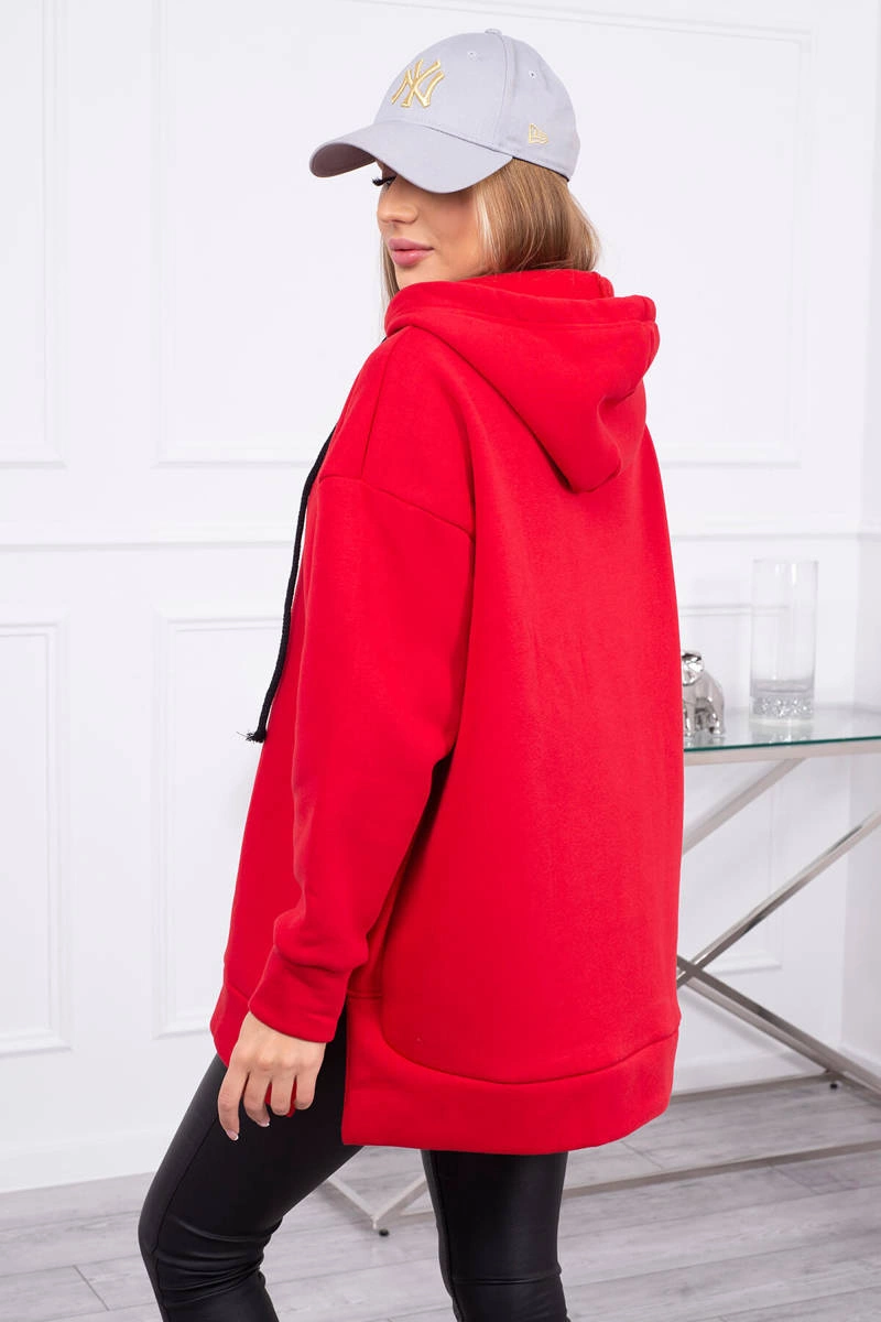 Kesi Insulated sweatshirt with a zipper on the side red
