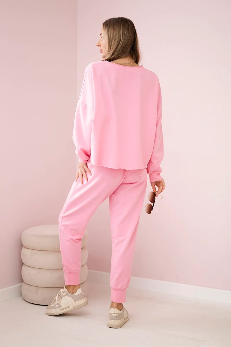 Set 2-piece sweatshirt + trousers light pink