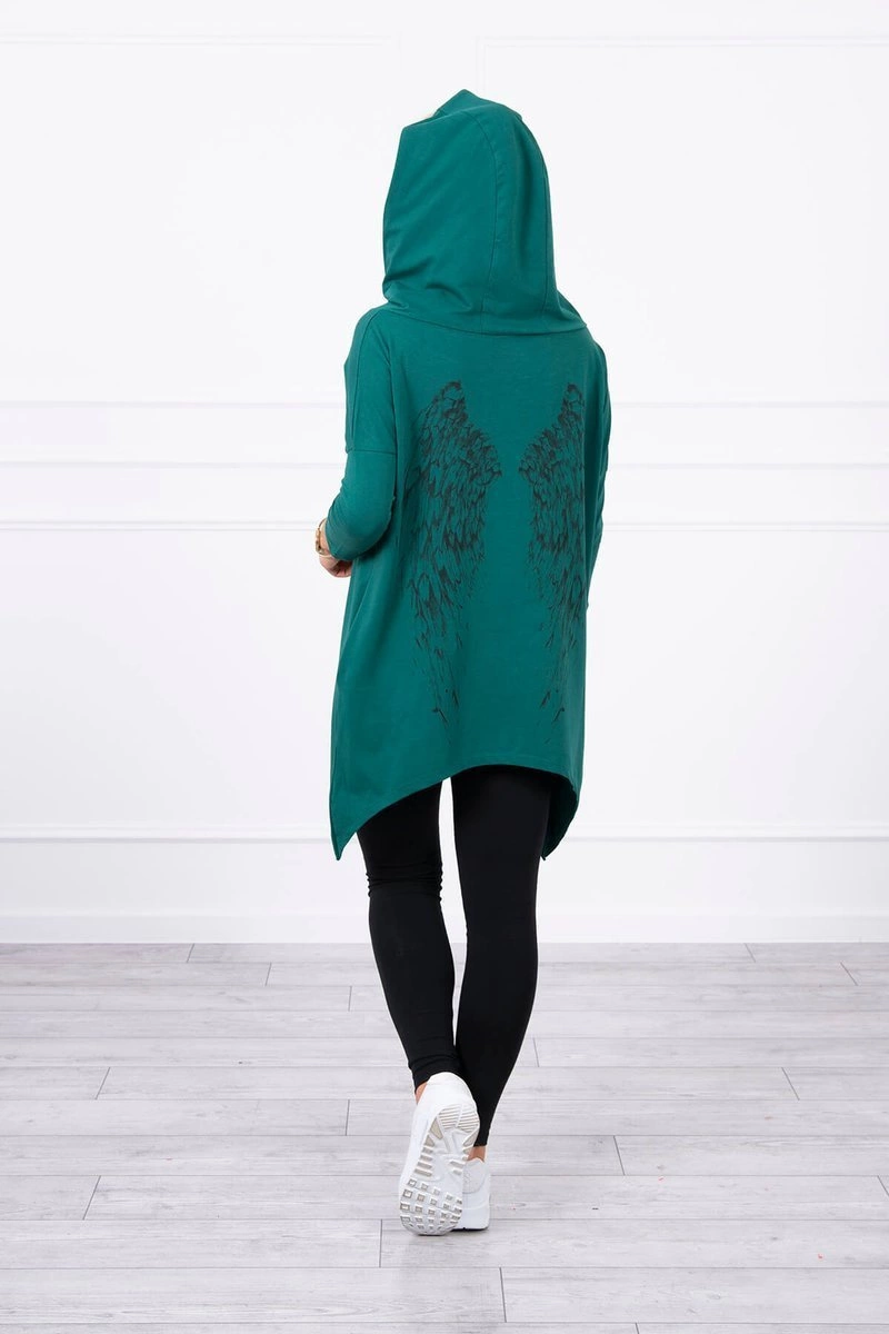 Kesi Sweatshirt with a print of wings green
