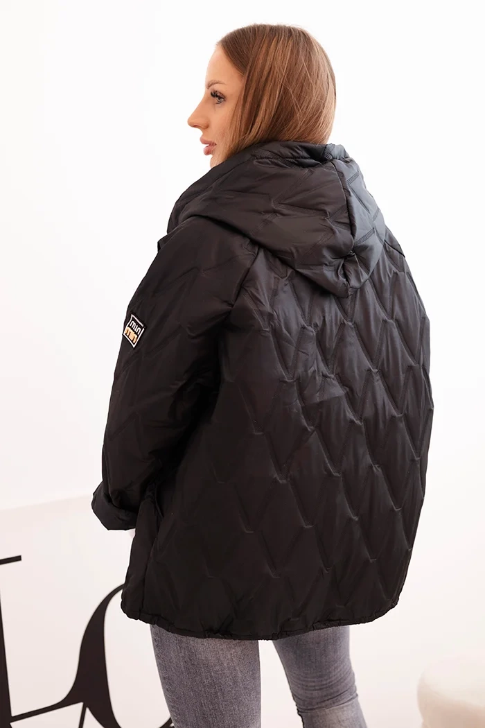 Kesi Włoski Women's quilted jacket with a hood black