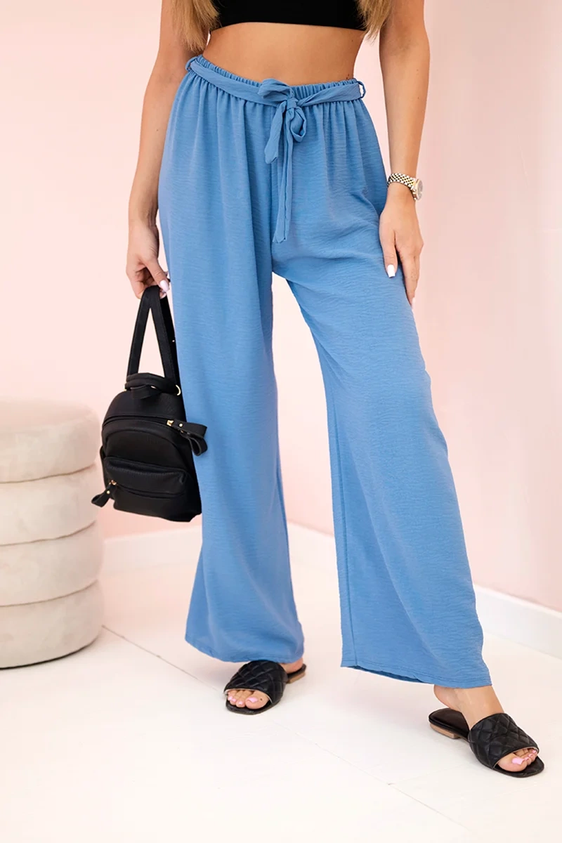 Kesi Włoski Trousers with a wide waistband denim