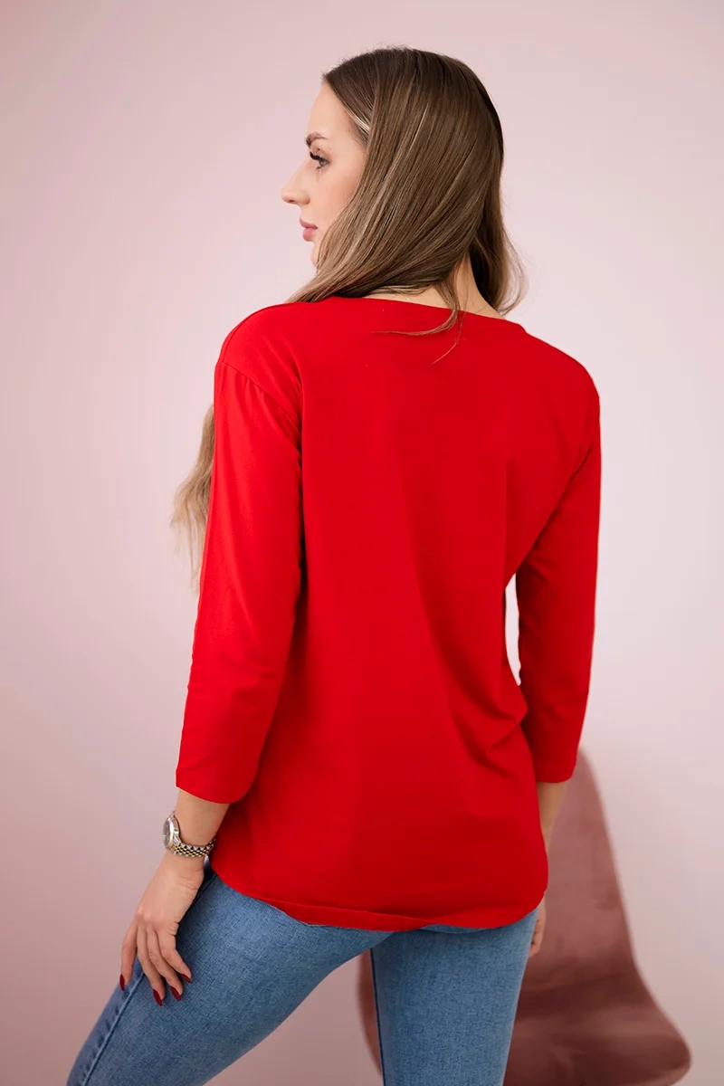 Blouse with 3D graphics Remarkable red