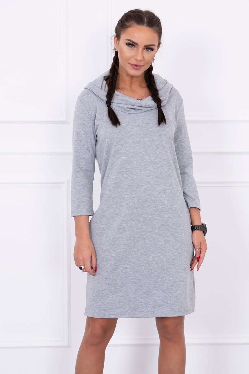 Dress with hood and pockets gray