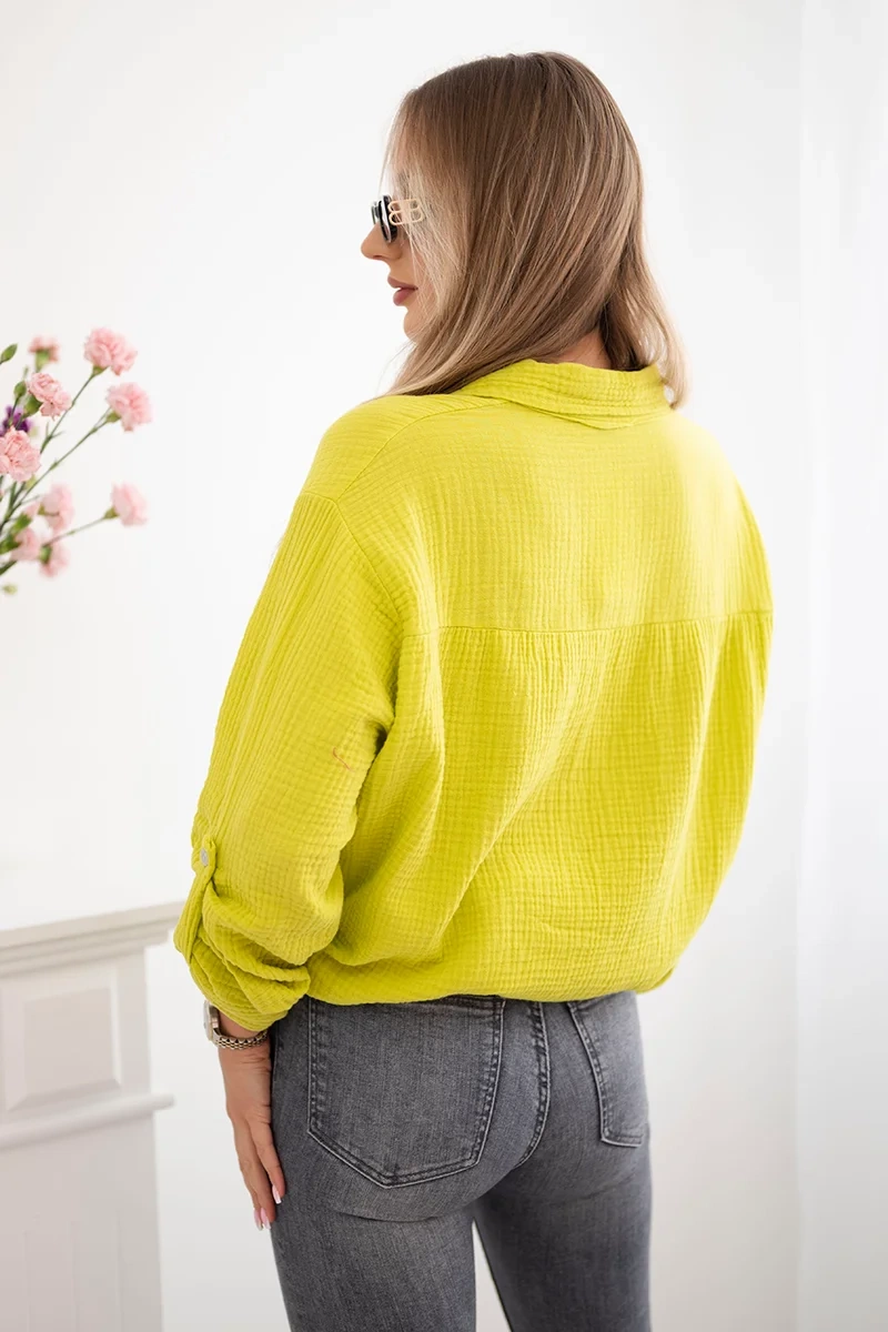 Kesi Włoski Cotton muslin shirt kiwi