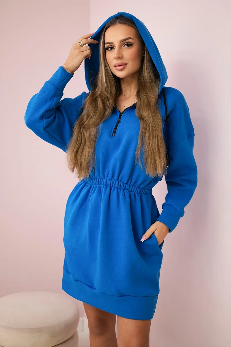Insulated dress with hood purple blue