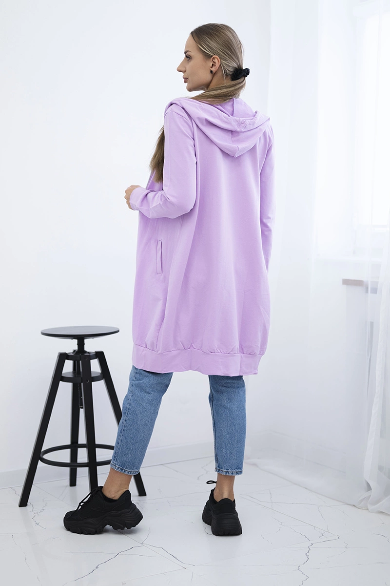 Dress with hood and hood of purple color