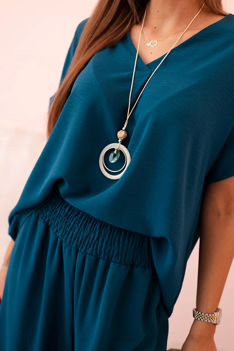 Kesi Włoski Set with necklace blouse + pants nautical