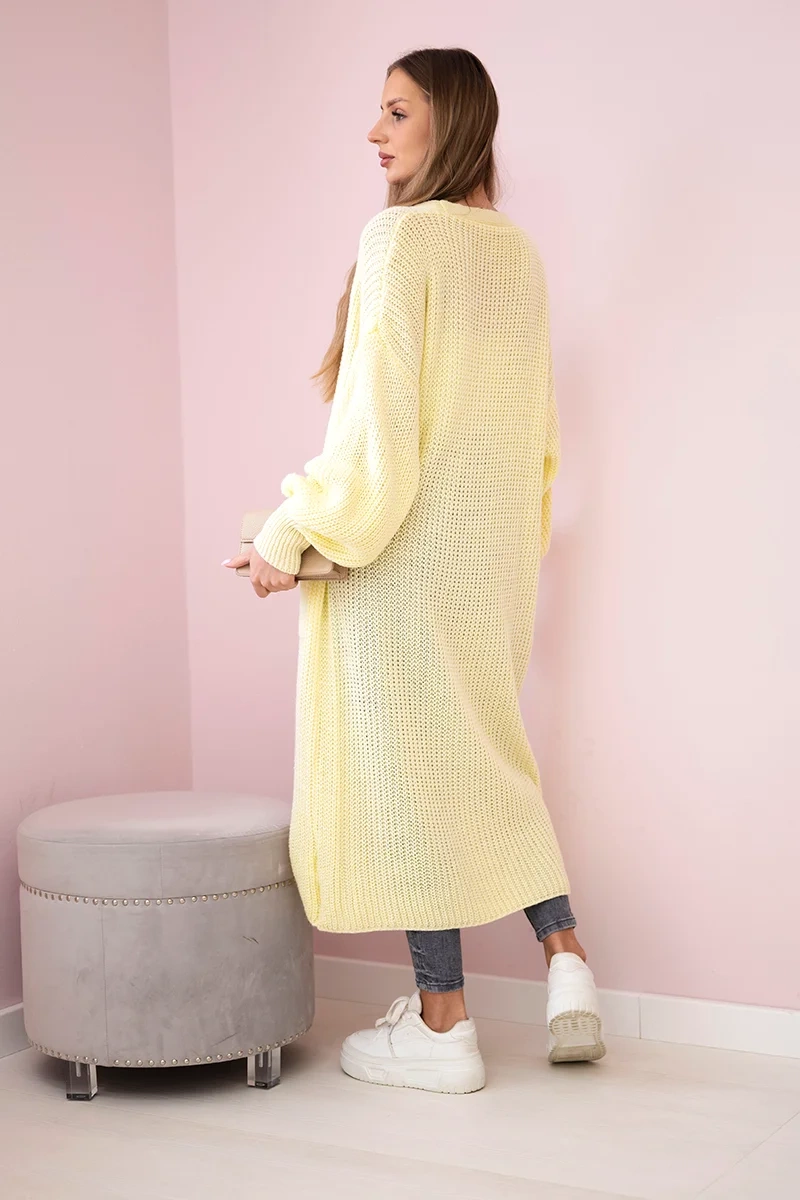 Kesi Włoski Sweater long cardigan yellow