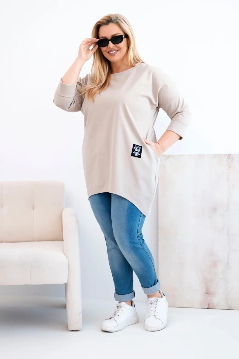 Dámska Plus Size blúzka s dlhším chrbtom