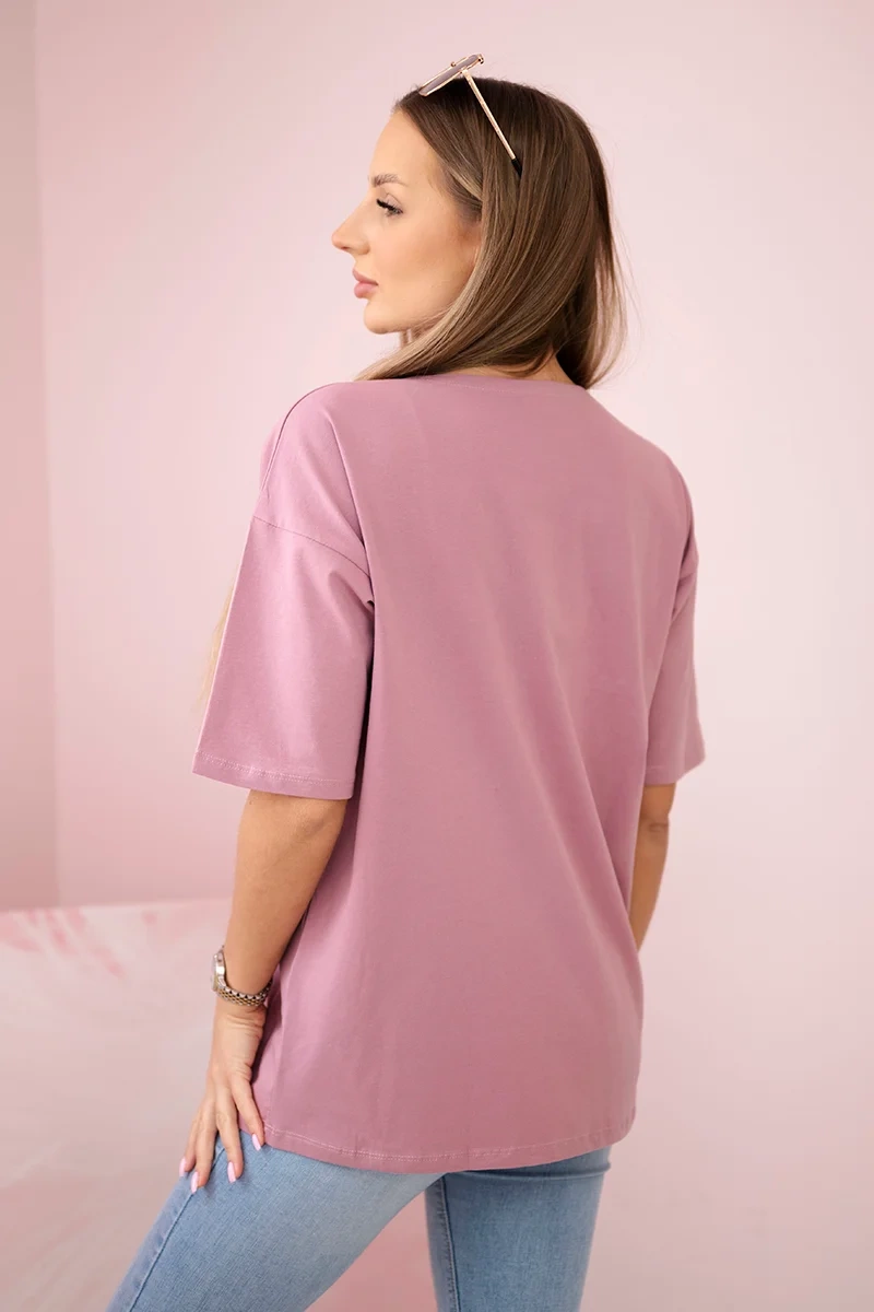 Blouse with Magic print dark pink