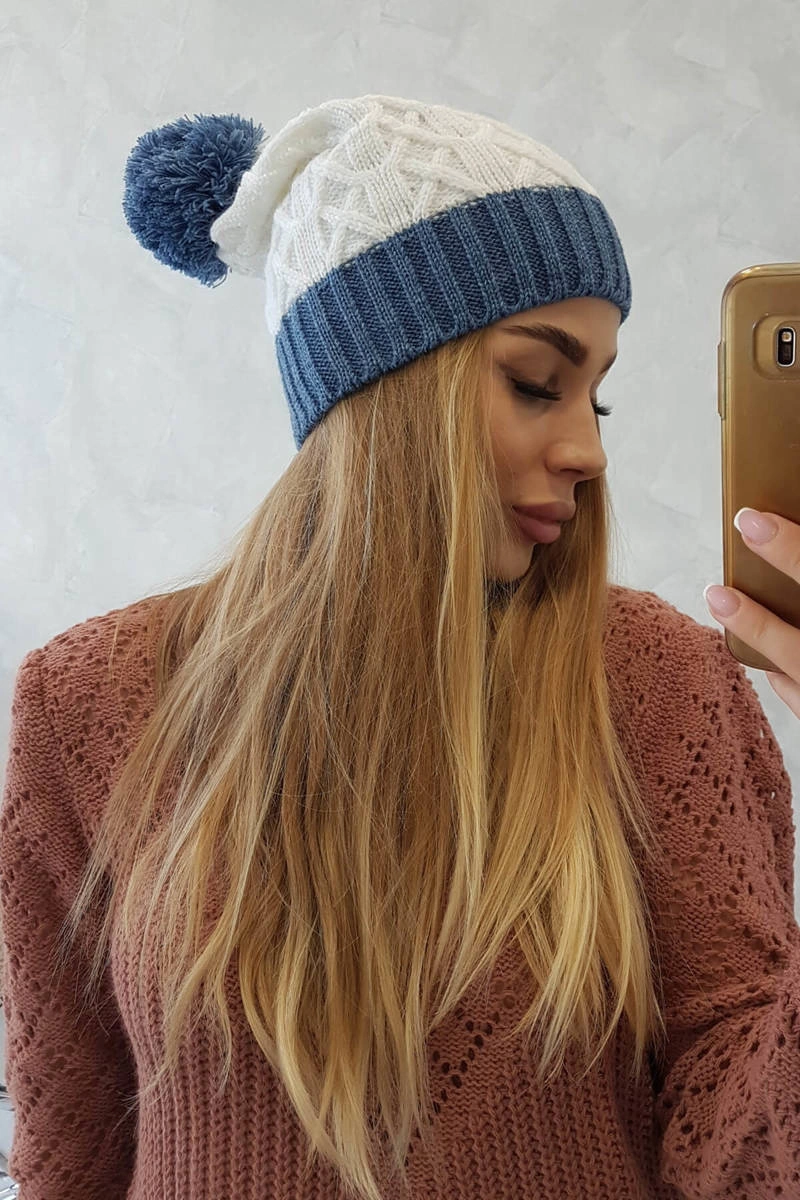 marka niezdefiniowana Cap with fleece Bibiana K264 purple + white