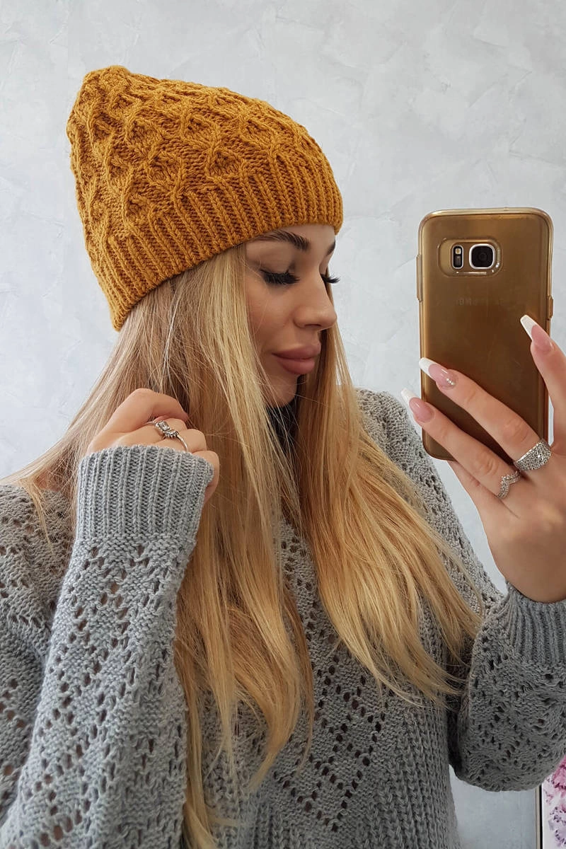 Kesi Cap with fleece Roma K224 mustard