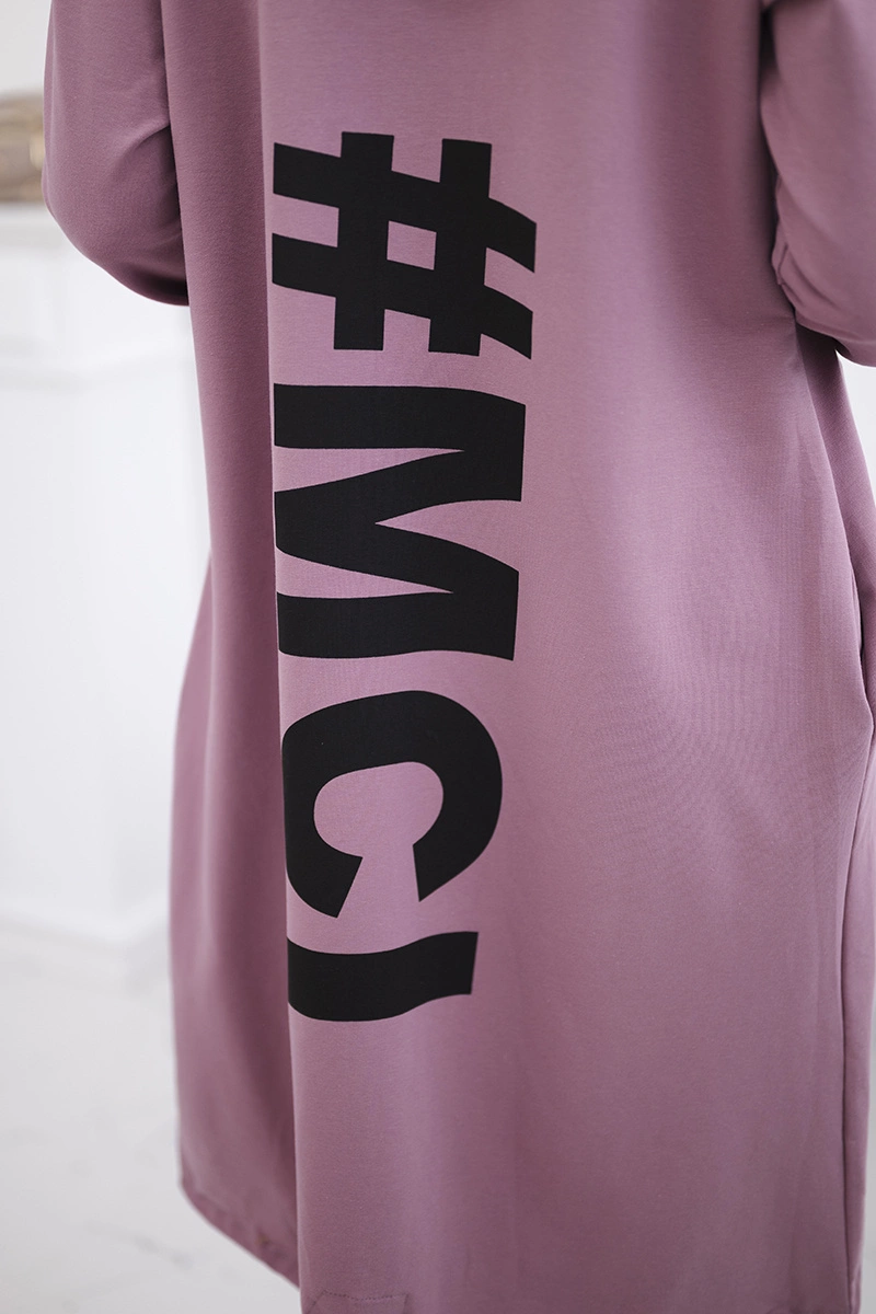 Cardigan with oversize print dark pink