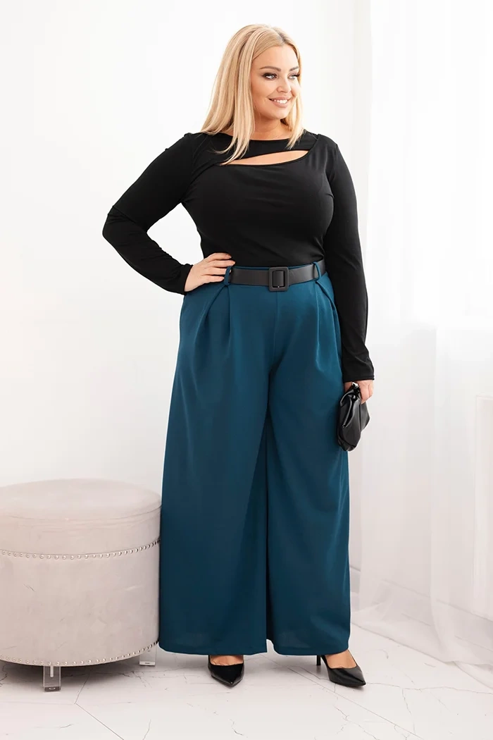 Kesi Plus Size nohavice s širokými nohavicami