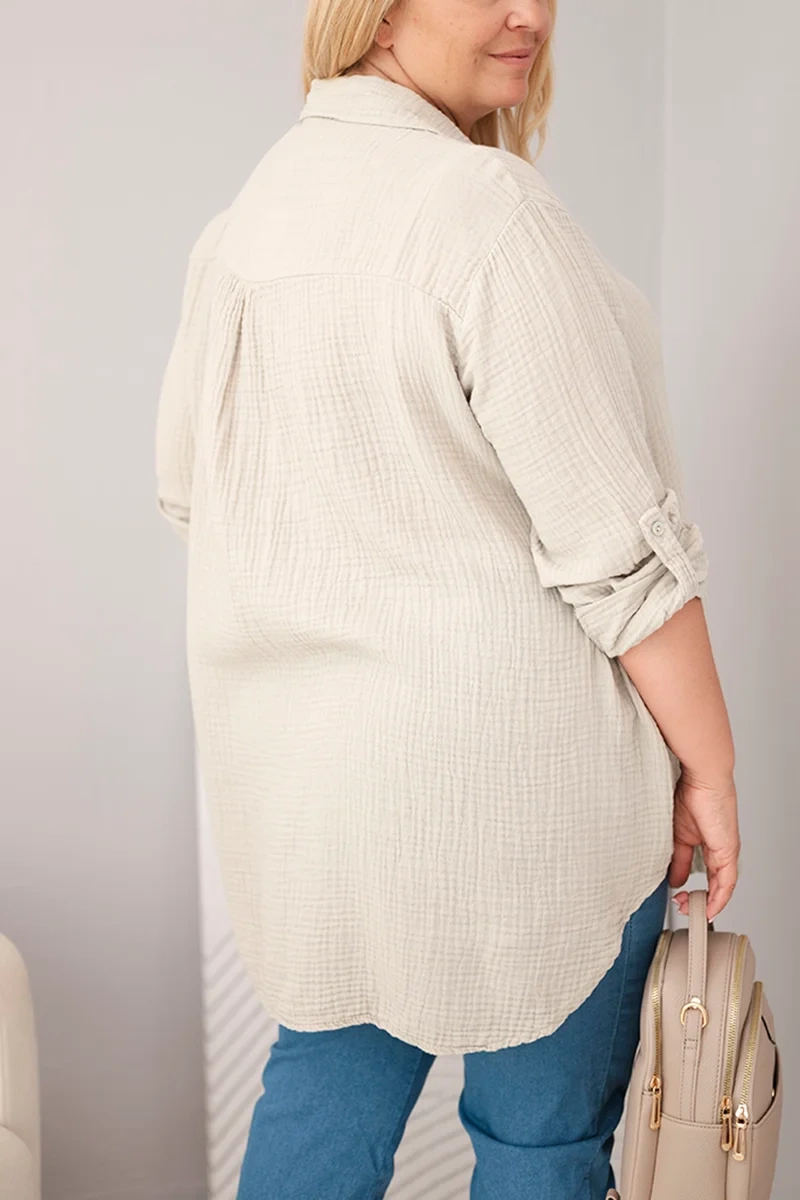 Kesi Włoski mušelínová košeľa Plus Size