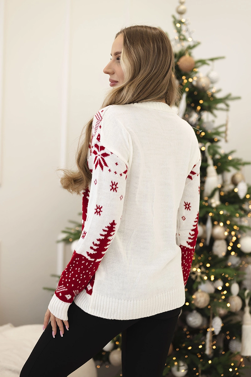 Christmas sweater with Santa Claus ecru