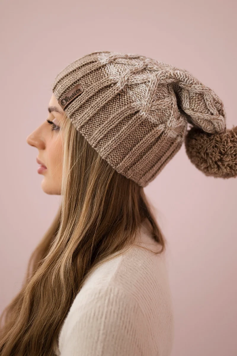 Kesi Cap with fleece Milano K203 ecru melange+light beige