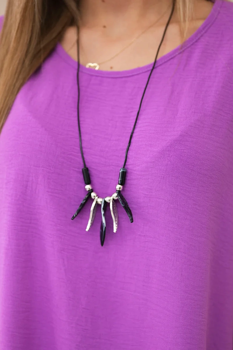 Oversized blouse with pendant purple color