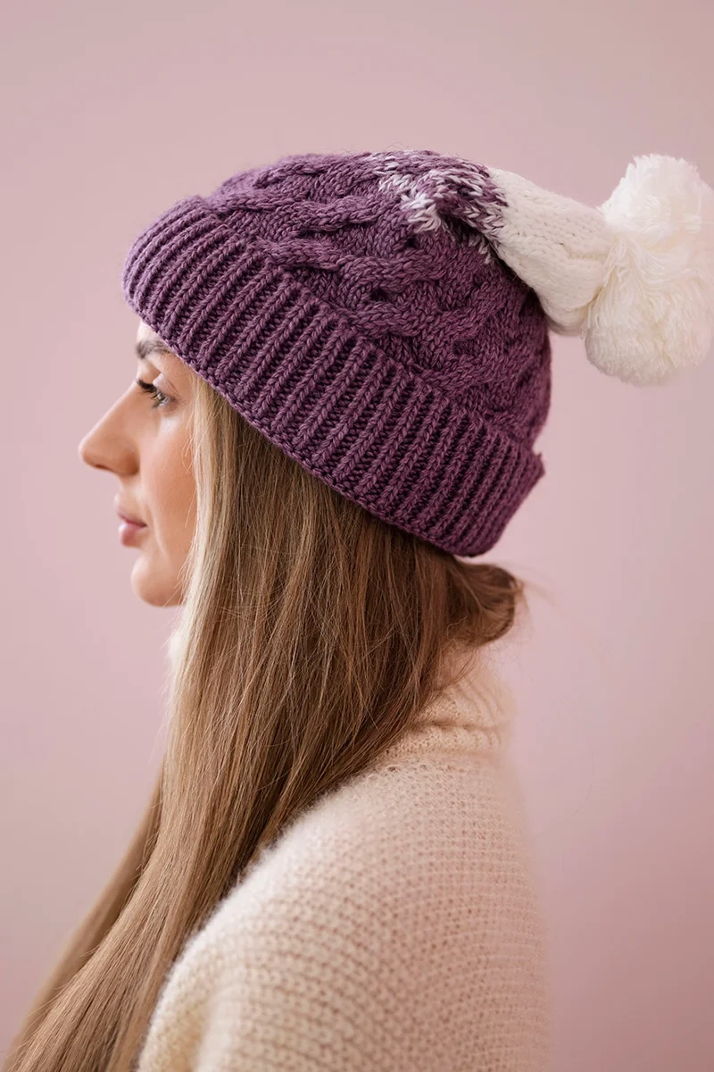 marka niezdefiniowana Cap with fleece Ilona K218 purple+white