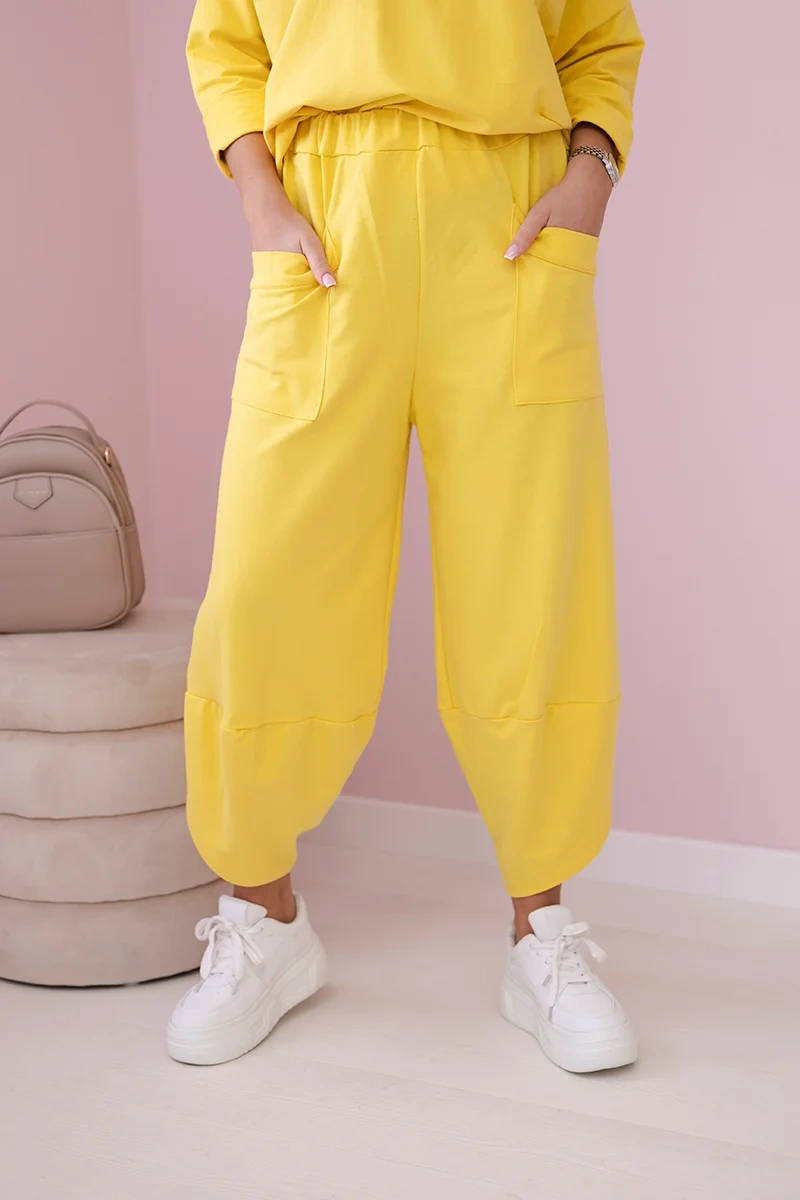 Kesi Włoski Cotton sweatshirt pants set yellow