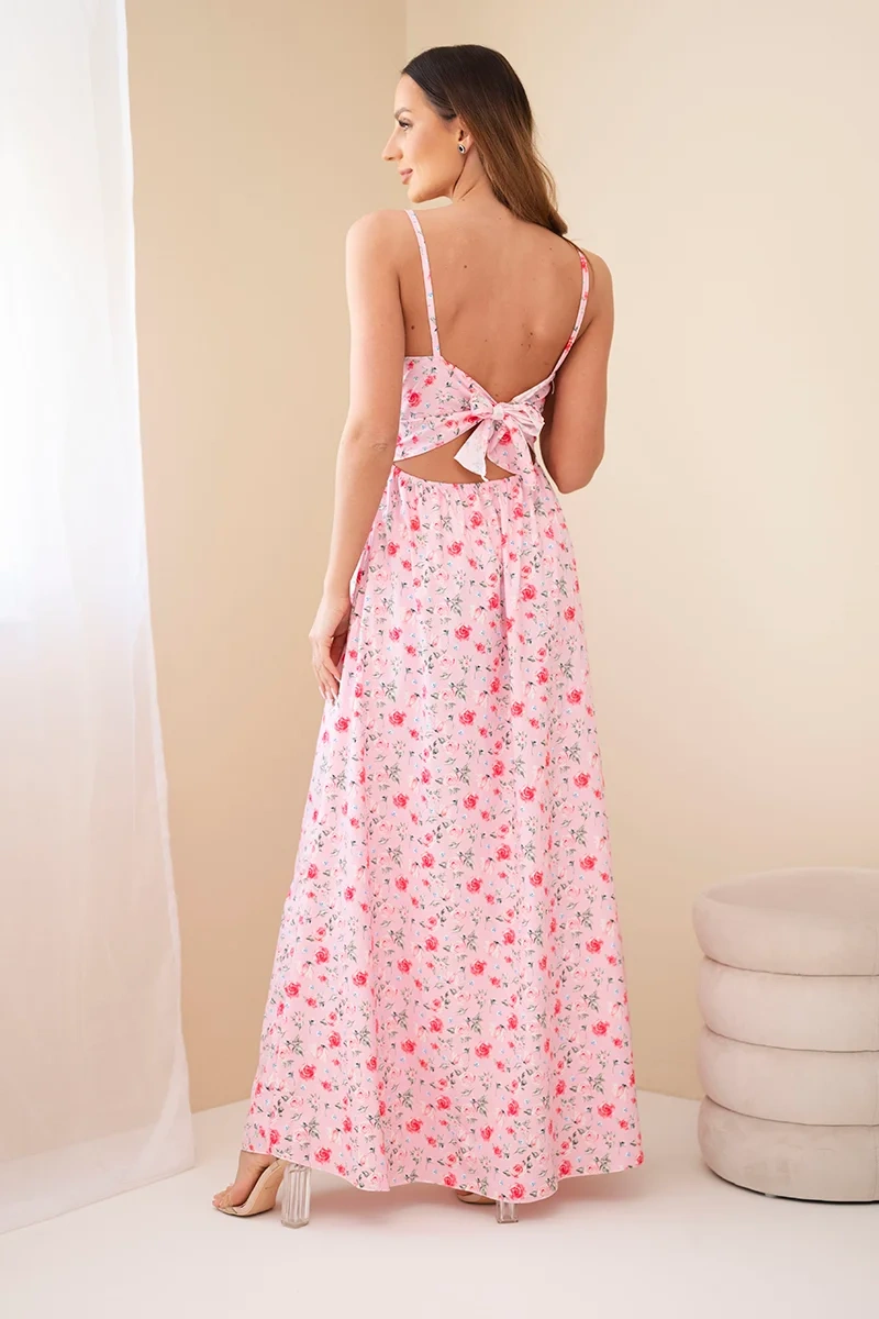 Dámské maxi květinové šaty s ramínky