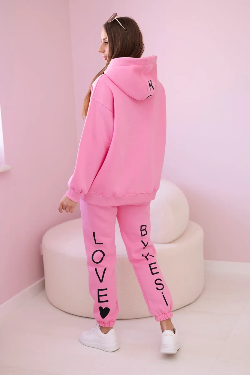 Cotton set with a light pink print