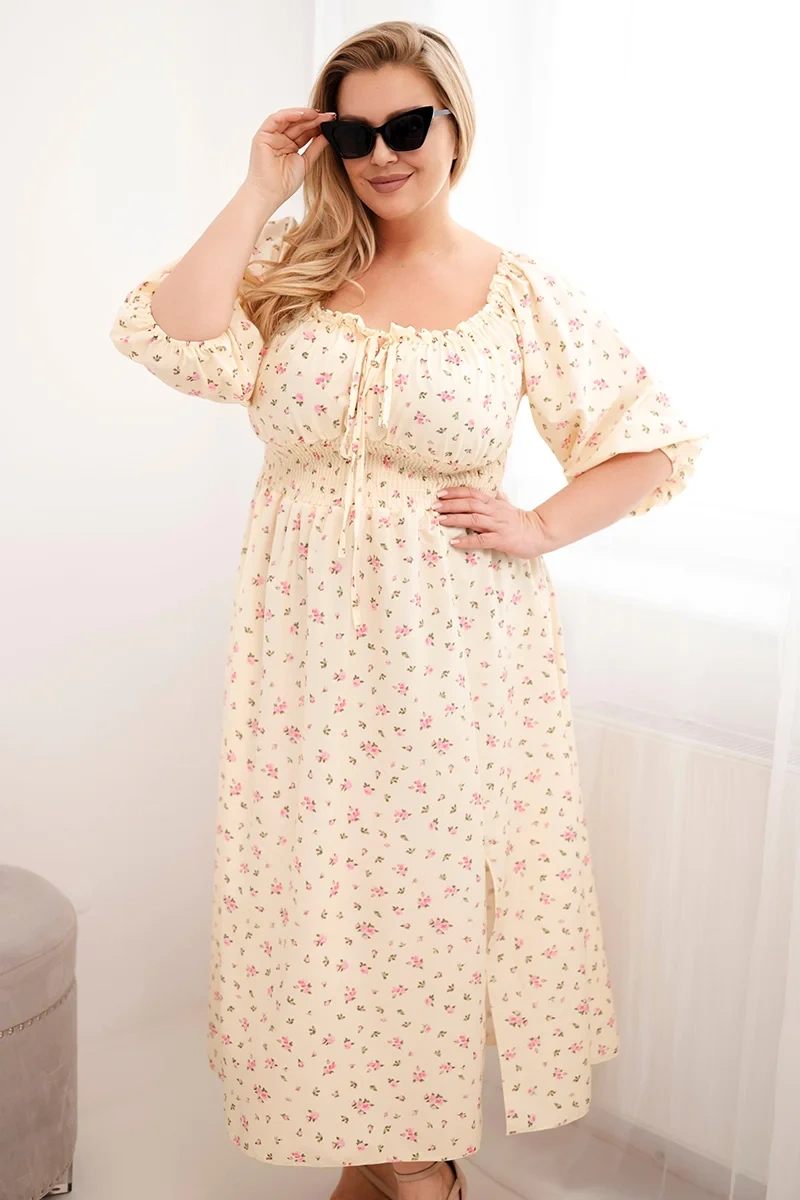 Kesi Włoski Plus Size šaty s volány