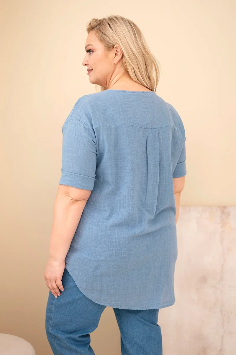 Kesi Włoski blúzka na gombíky denim