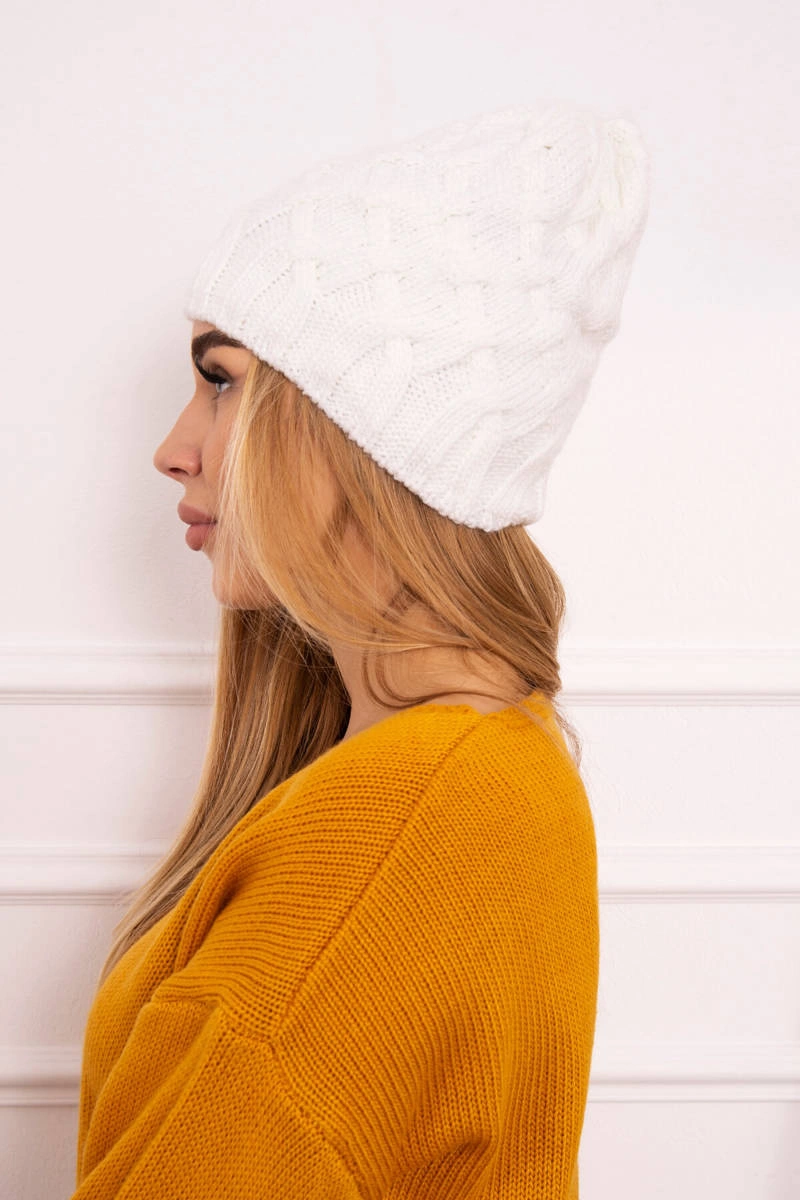 Kesi Cap with fleece Agnieszka K239 white