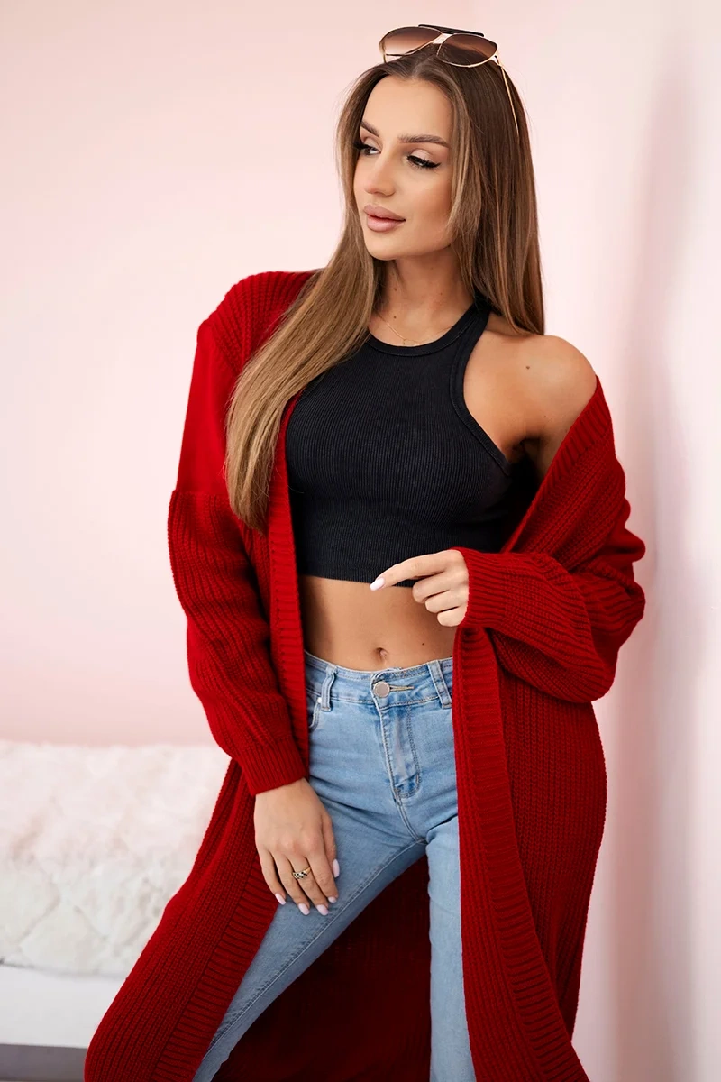 Long red sweater