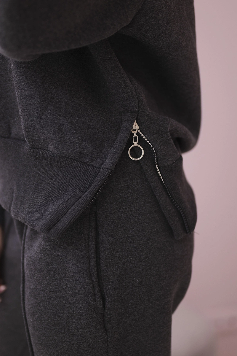 Insulated turtleneck set with graphite hood