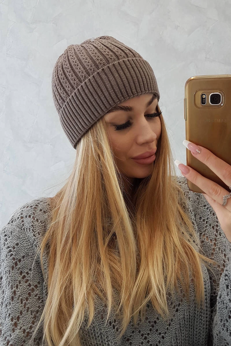 marka niezdefiniowana Cap thin Weronika K249 cappuccino