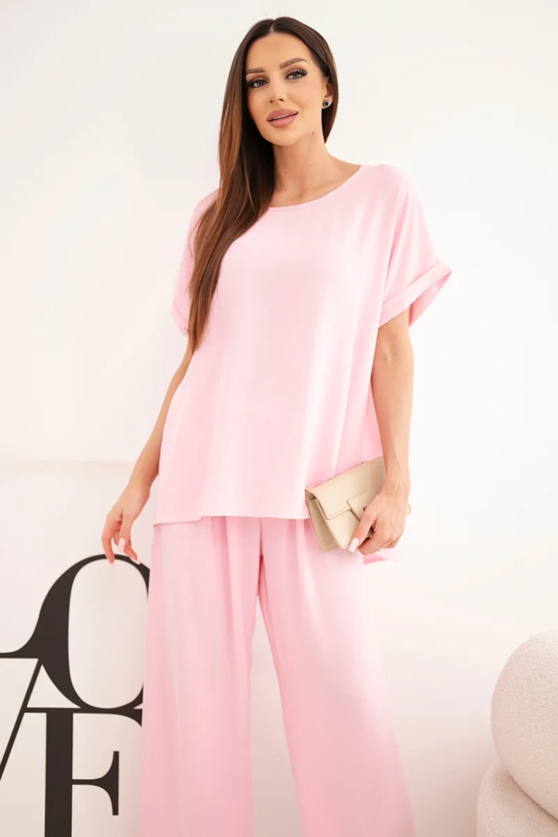 Kesi Włoski dámský plus-size souprava v růžové