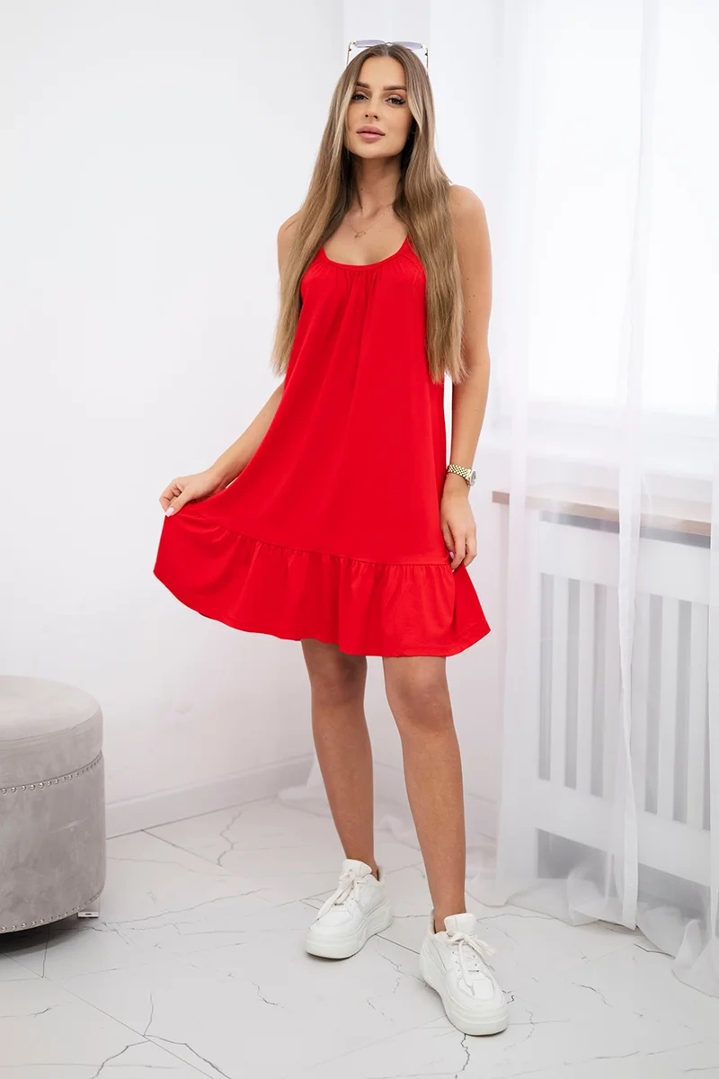 Red dress with thin straps
