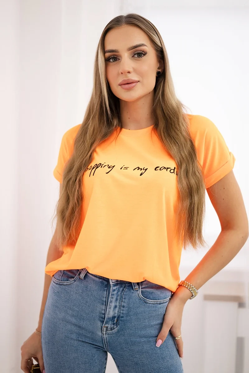 Shopping blouse is my cardio orange neon