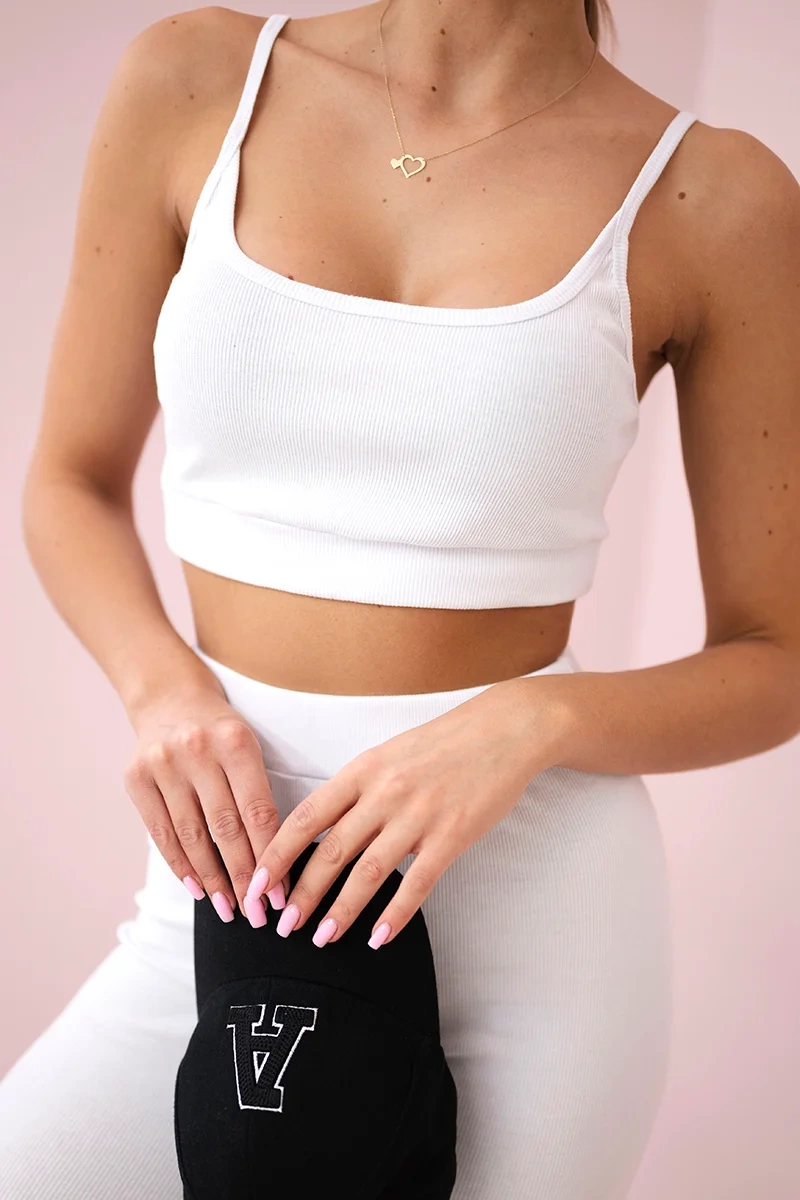 Striped top with a white blouse