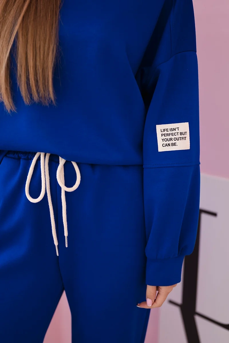 Kesi Włoski Set sweatshirt + pants buttery fabric cornflower blue