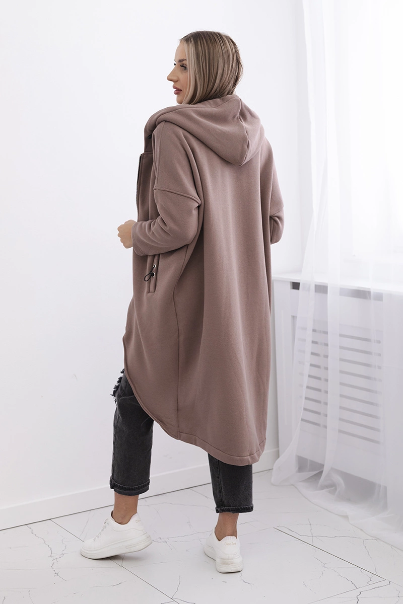 Long insulated mocha sweatshirt