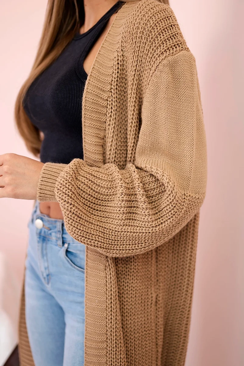 Long cardigan camel sweater