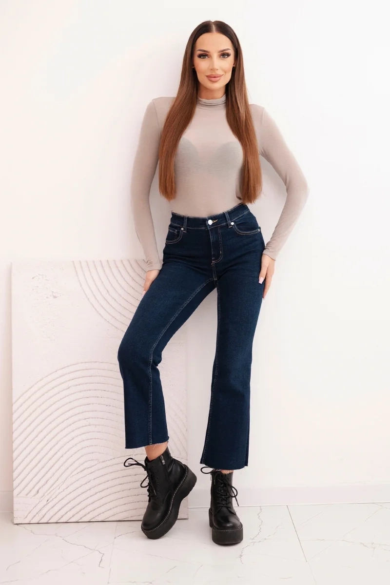 Kesi Włoski Women's cashmere turtleneck long sleeve blouse dark beige