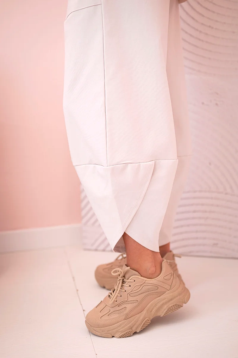 Set of sweatshirt and pants punto beige color