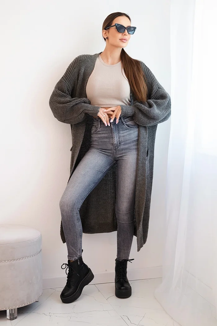 Kesi Włoski Long cardigan sweater cappuccino