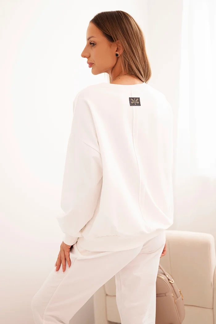 Polski Women&#039;s cotton set with Minimal print ecru